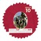 Red Suede Mat Board for 7x9 Frames - Oval Opening for 5x6 Photos